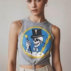 Chaser Skull Graphic Knot Tank Top